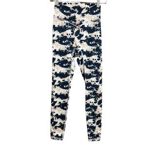 Till You Collapse Navy and Beige Overlap Leggings Size Small